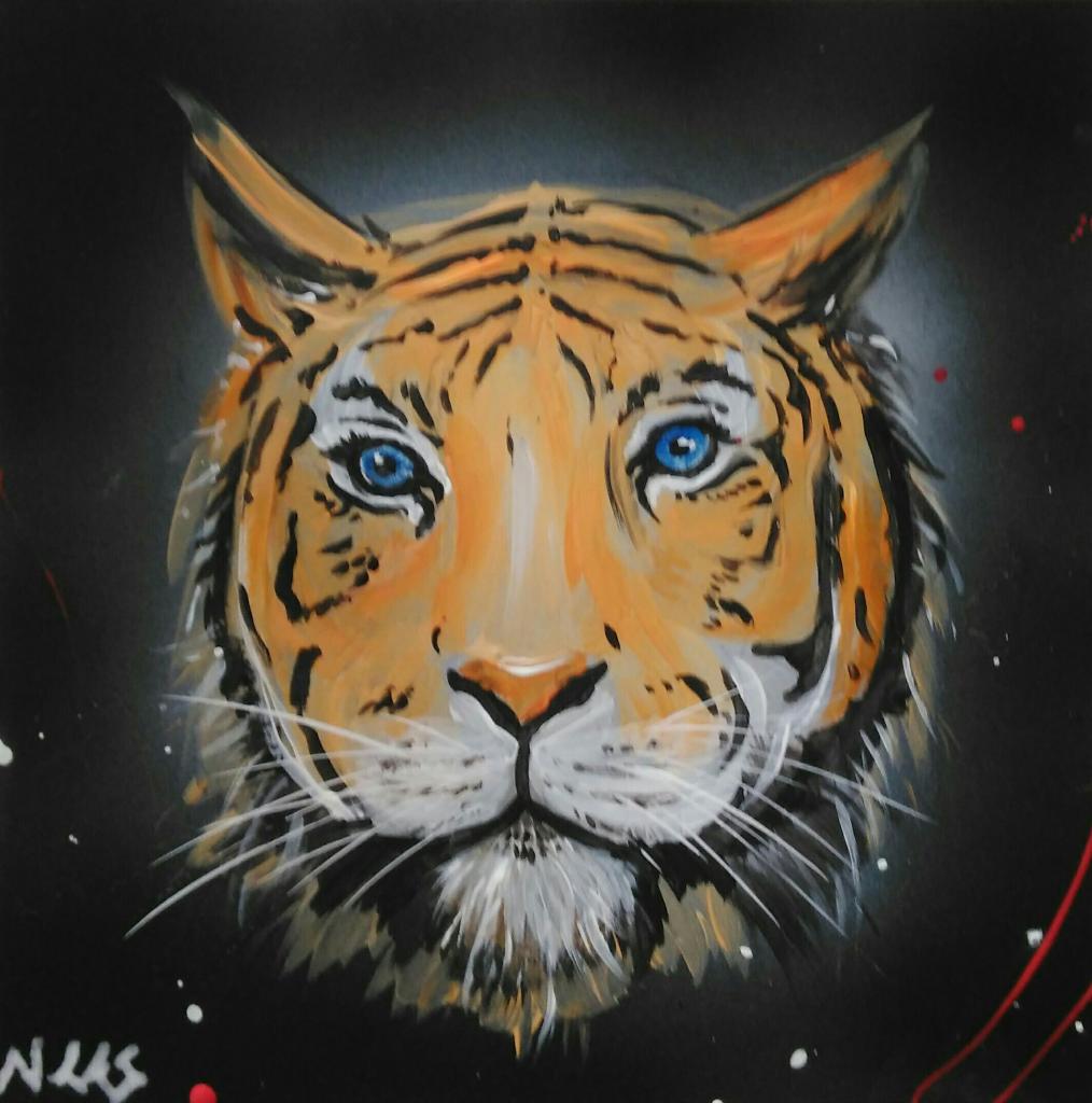 Tiger, Acrylique sur panneau