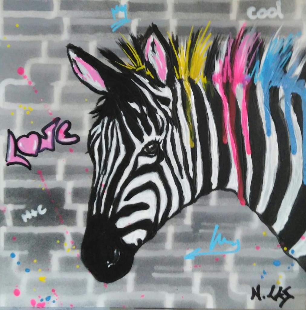 Zebra, Acrylique sur toile